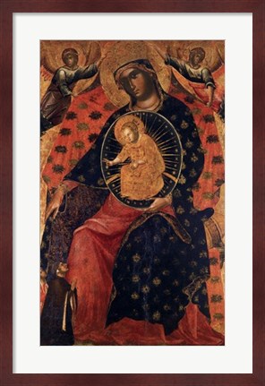 Framed Madonna and Child with two Votaries Print