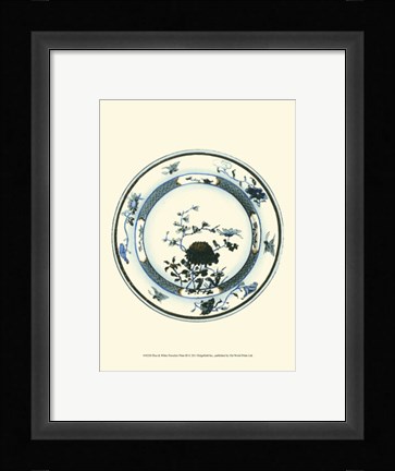 Framed Blue &amp; White Porcelain Plate III Print