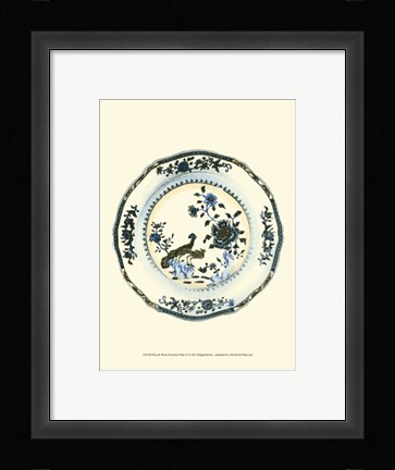Framed Blue &amp; White Porcelain Plate IV Print