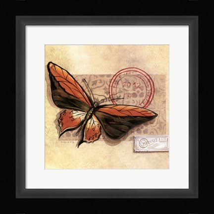 Framed Le Papillon II Print