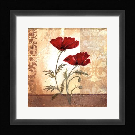 Framed Red Poppies I Print
