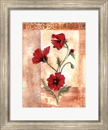 Framed Red Poppies III Print