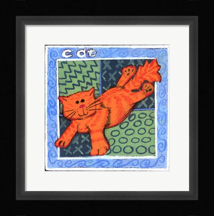 Framed Whimsical Cat Print