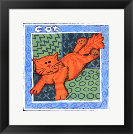 Framed Whimsical Cat Print