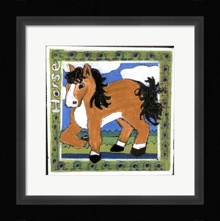 Framed Whimsical Horse Print
