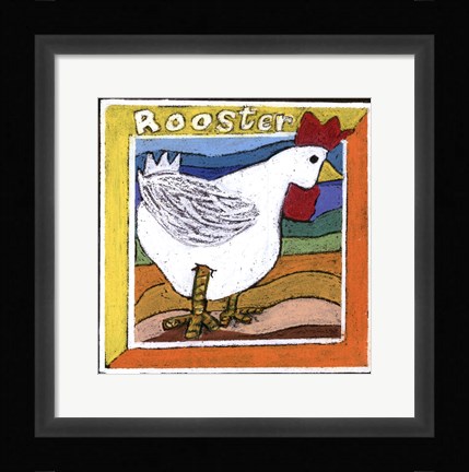 Framed Whimsical Rooster Print