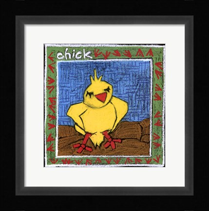 Framed Whimsical Chick Print