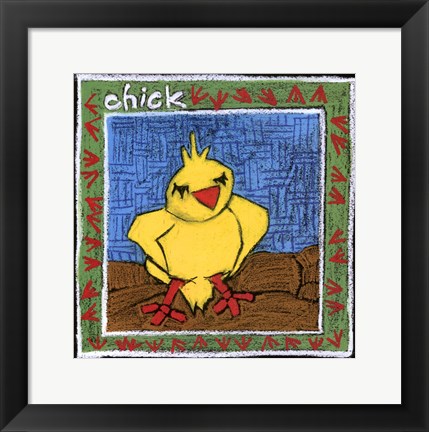 Framed Whimsical Chick Print