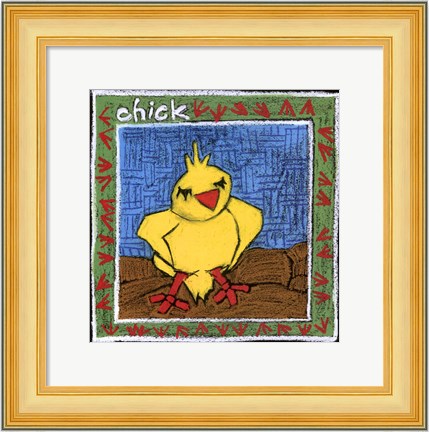 Framed Whimsical Chick Print