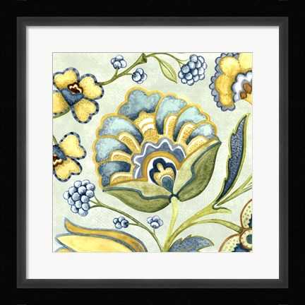 Framed Decorative Golden Bloom III Print