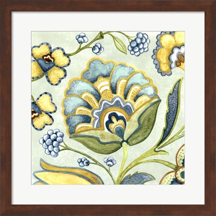 Framed Decorative Golden Bloom III Print