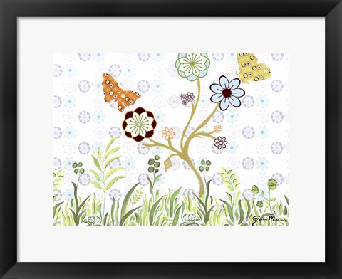Framed Butterflies on a Limb Print