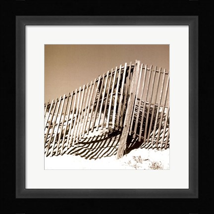 Framed Fences in the Sand II Print