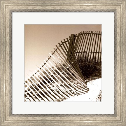 Framed Fences in the Sand III Print