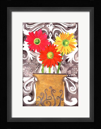 Framed 3 Tin Flowers Print