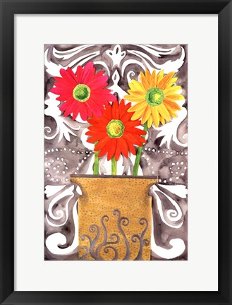 Framed 3 Tin Flowers Print