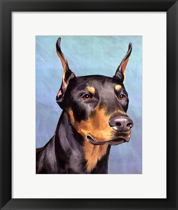 Framed Dog Portrait-Dobie Print