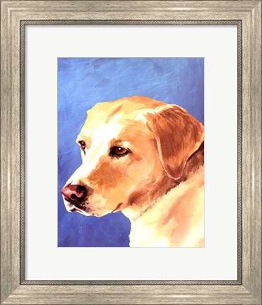 Framed Dog Portrait-Yellow Lab Print