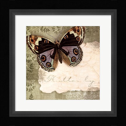 Framed Butterfly Notes IV Print