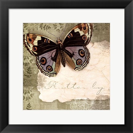 Framed Butterfly Notes IV Print
