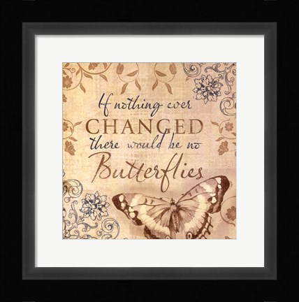 Framed Butterfly Notes VI Print