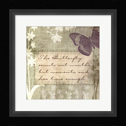 Framed Butterfly Notes VII Print