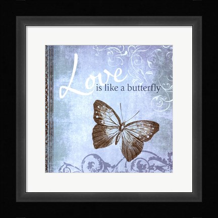 Framed Butterfly Notes IX Print