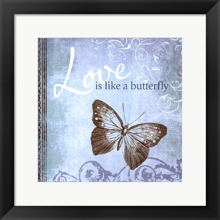 Framed Butterfly Notes IX Print