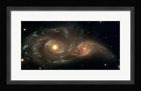 Framed Colliding Spiral Galaxies Print