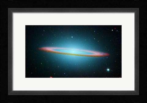 Framed Sombrero Galaxy in Infrared Light Print