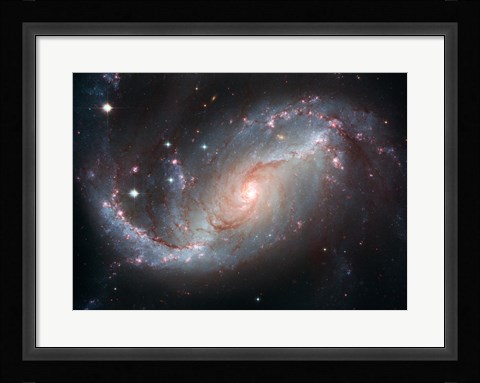 Framed Galaxy’s Star Forming Clouds and Dark Bands of Interstellar Dust Print