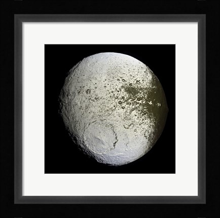 Framed Saturn's Moon Lapetus Print