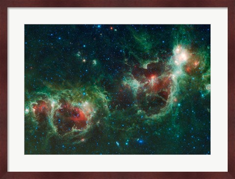 Framed Heart and Soul Nebulae Print