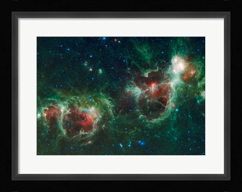 Framed Heart and Soul Nebulae Print