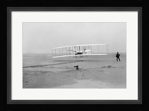 Framed First Successful Flight of the Wright Flyer Print