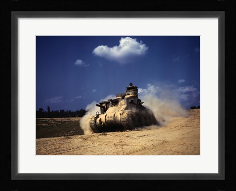 Framed M3 Lee Tank, Training Exercises, Fort Knox, Kentucky Print