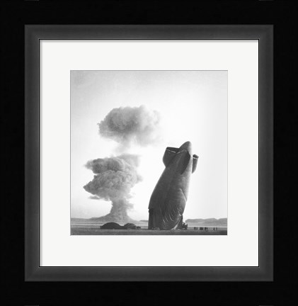 Framed U.S. Navy Goodyear ZSG-3 Blimp, Nevada test Site, August 7, 1957 Print