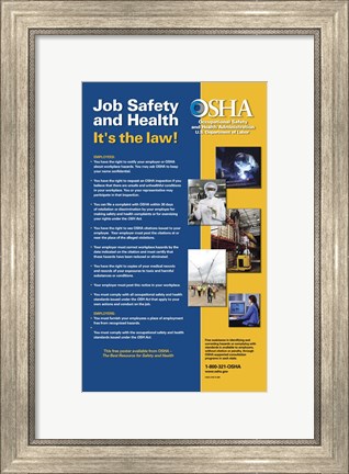 Framed OSHA Job Safety and Health Version 2012 Print