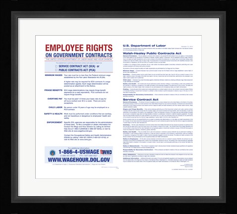 Framed Employee Rights on Government Contracts 2012 Print