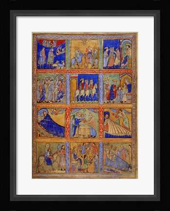 Framed Twelve Scenes from the Christmas Story Print