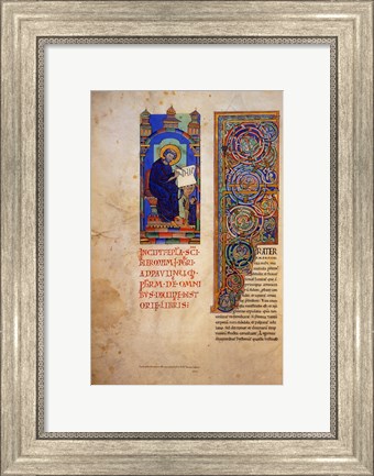 Framed St Jerome with the Decorated Initial to His Prologue Print