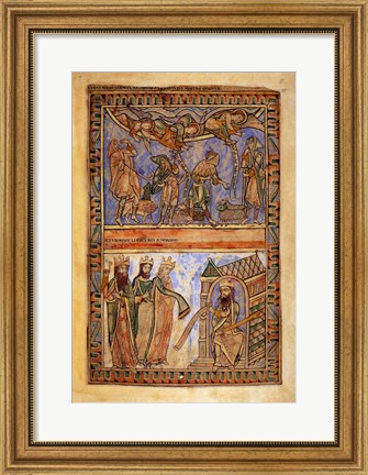 Framed Annunciation to the Shepherds and the Magi before Herod Print