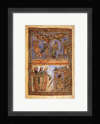 Framed Annunciation to the Shepherds and the Magi before Herod Print