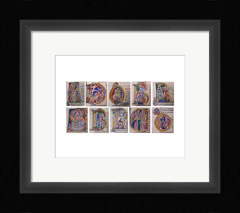 Framed Albani Psalter, Initials Print