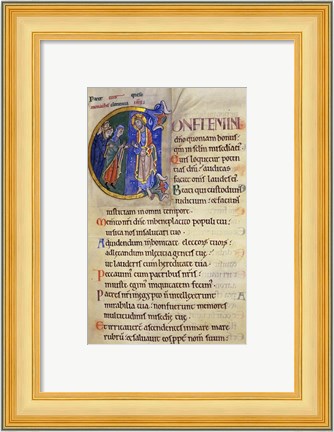 Framed Initial C from 105th Psalm In Albani Psalter Print