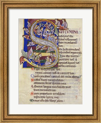 Framed Psalm 136,  Initial S In Albani Psalter Print