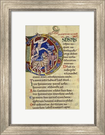 Framed Psalm 136, Initial D In Albani Psalter Print