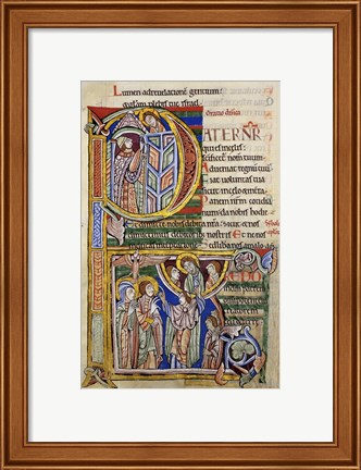 Framed Our Father, initial P In Albani Psalter Print
