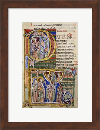 Framed Our Father, initial P In Albani Psalter Print