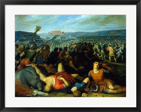 Framed Batavians Defeating Romans on the Rhine Print